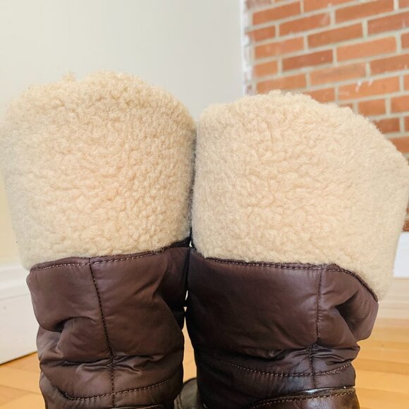 Sperry Snug Harbor Wedge Winter Boots Womens Size 10 M Brown Leather Faux Fur - Picture 3 of 16